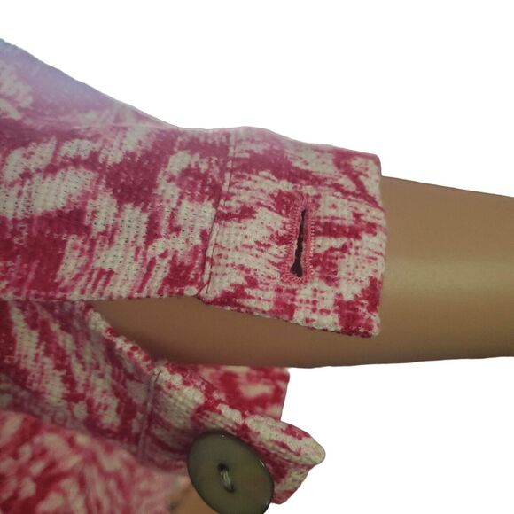 NEW Coldwater Creek Size 8 Petite Textured Pink Floral Button Jacket - Picture 3 of 12